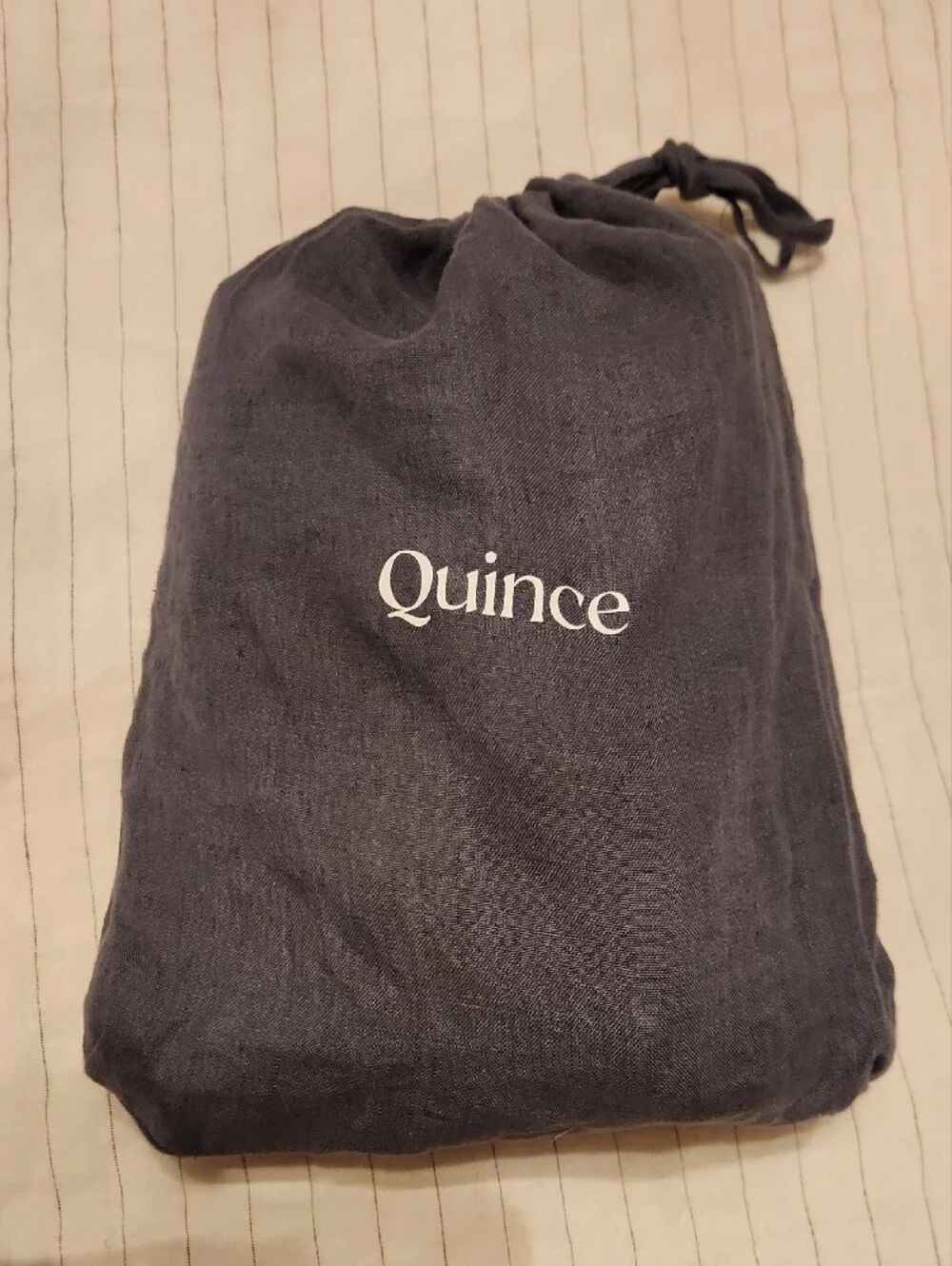 Quince Box Quilted Linen Euro Sham Nightfall Dark Grey NWOT